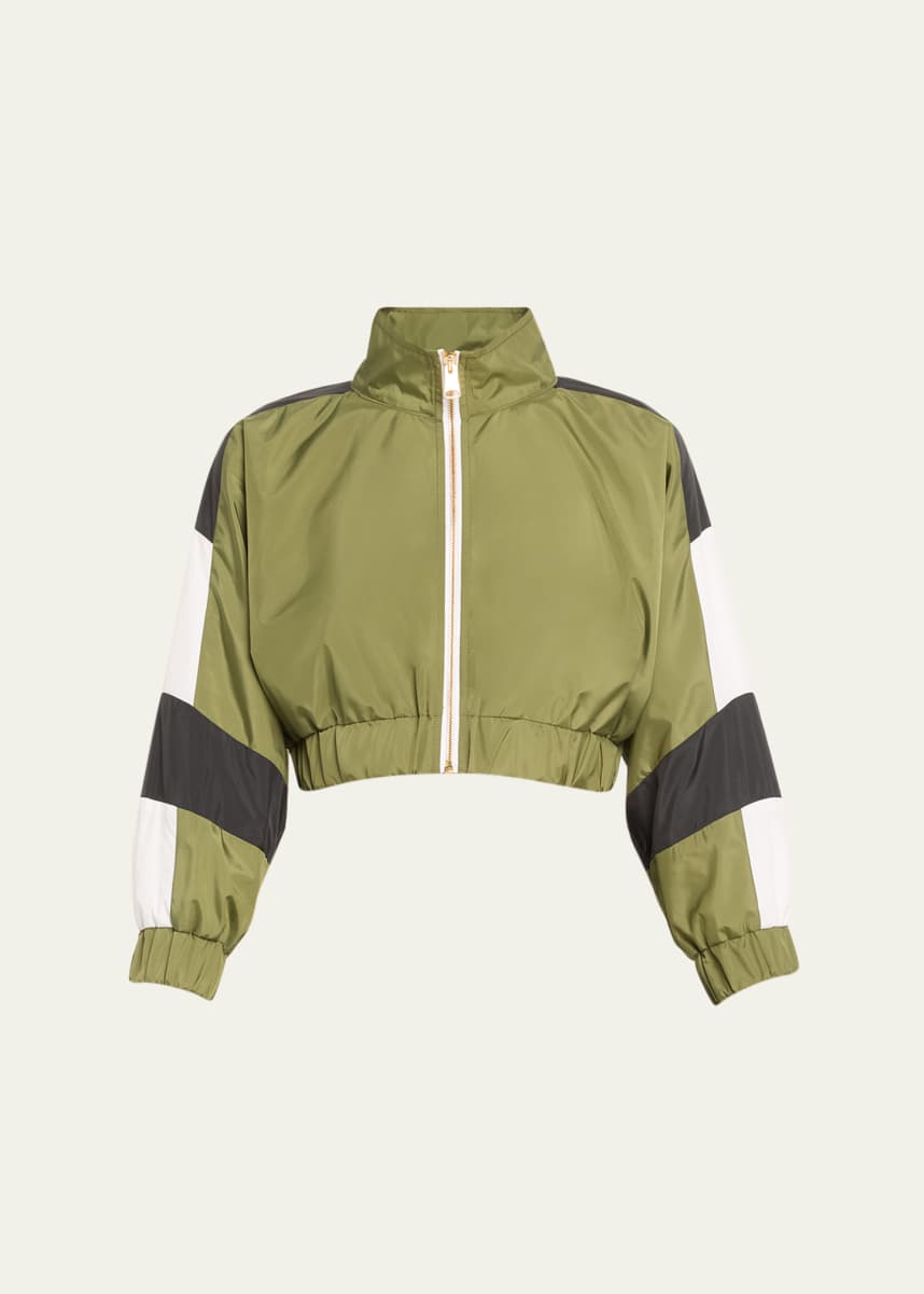 Tracy Anderson Micro Cropped Colorblock Track Jacket