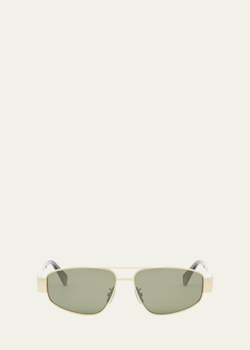 Celine Triomphe Metal Aviator Sunglasses