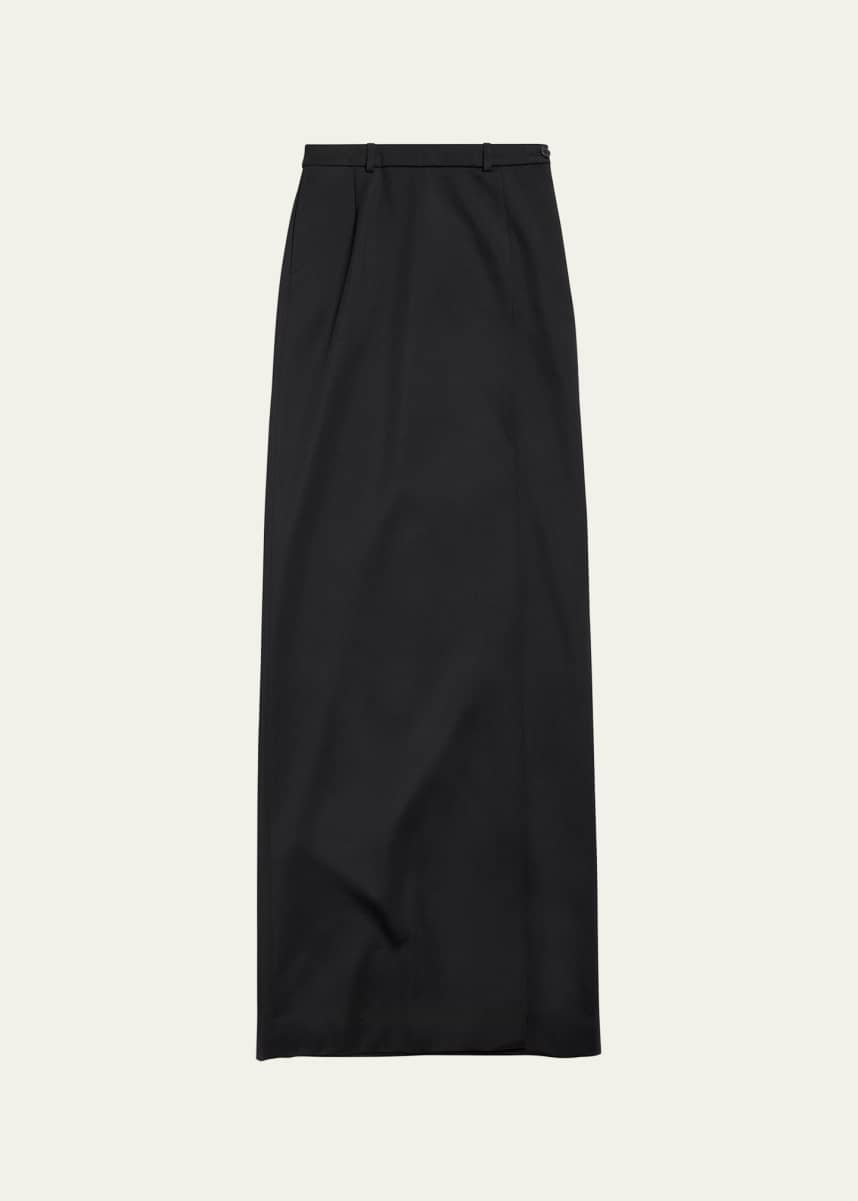 Balenciaga Slit Tailored Wool Skirt