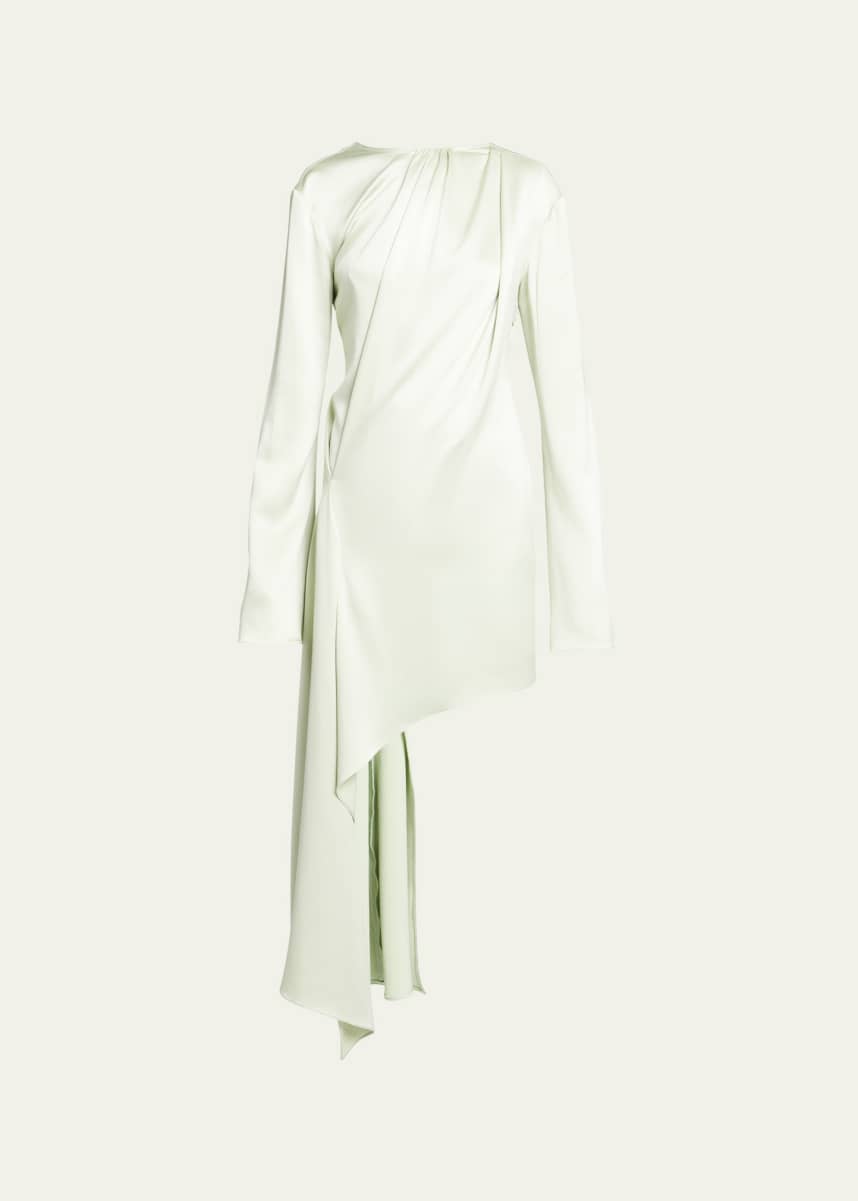 JW Anderson Asymmetric Satin Dress with Draped Panel