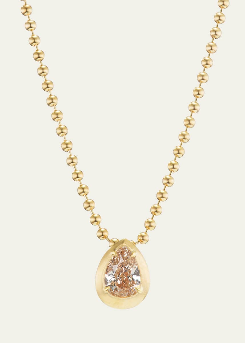 Aaryah 18K Yellow Diamond Pear and Ball Chain Necklace