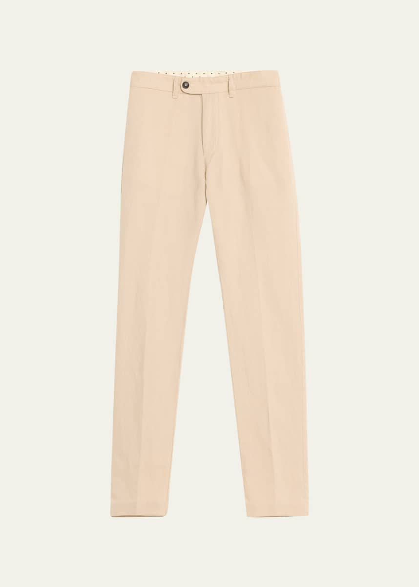 Massimo Alba Men's Wool-Linen Slim Fit Flat-Front Trousers