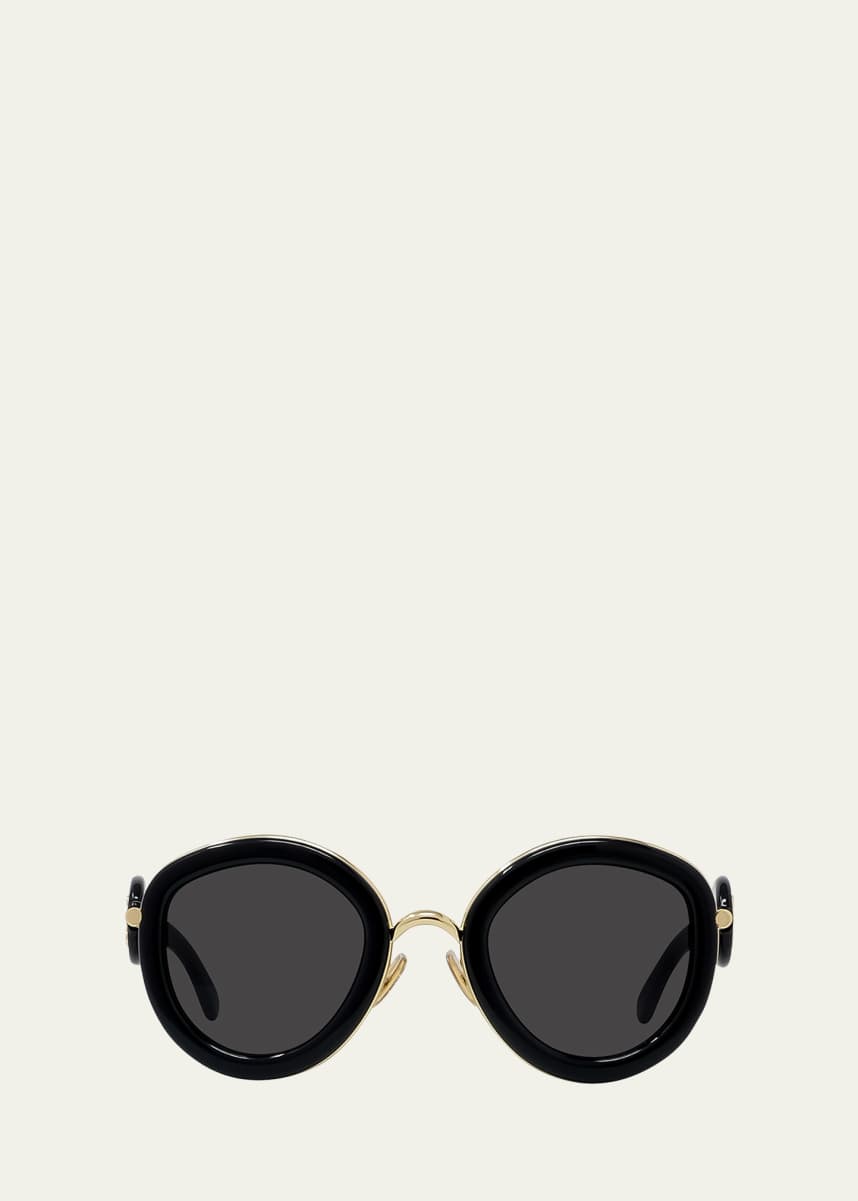 Loewe Golden Anagram Acetate Round Sunglasses