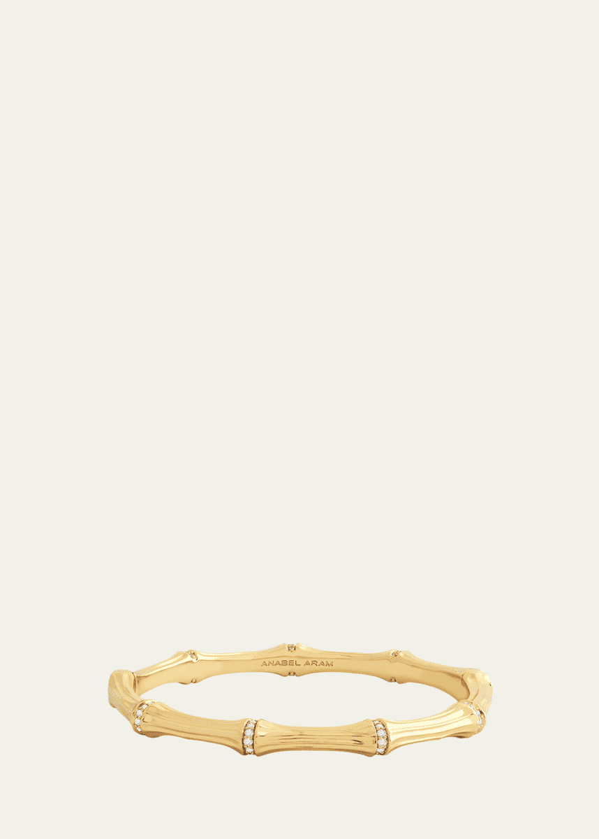 Anabel Aram Jewelry Cubic Zirconia Bamboo Bangle Bracelet
