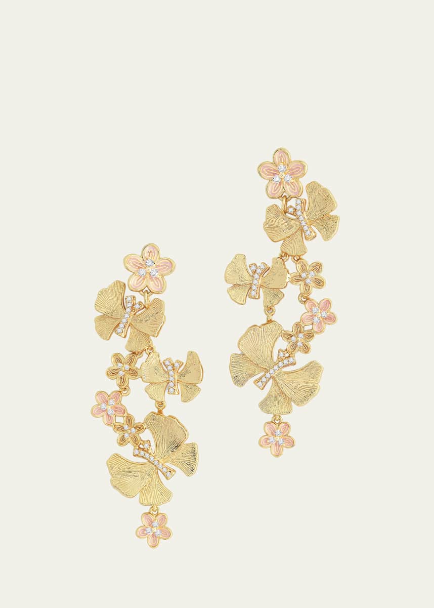 Anabel Aram Jewelry Cubic Zirconia Butterfly and Flower Statement Earrings