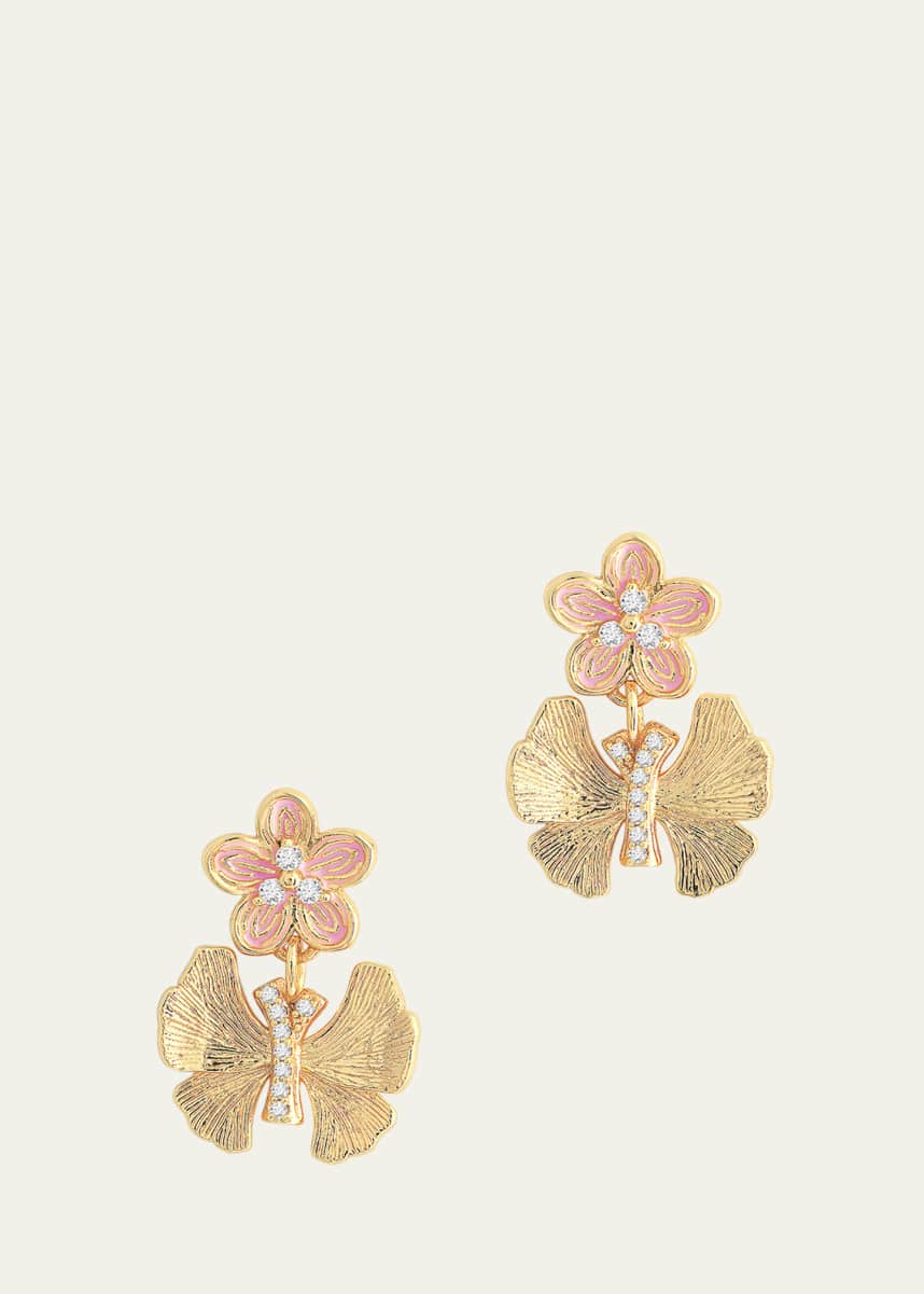 Anabel Aram Jewelry Cubic Zirconia Butterfly and Flower Earrings