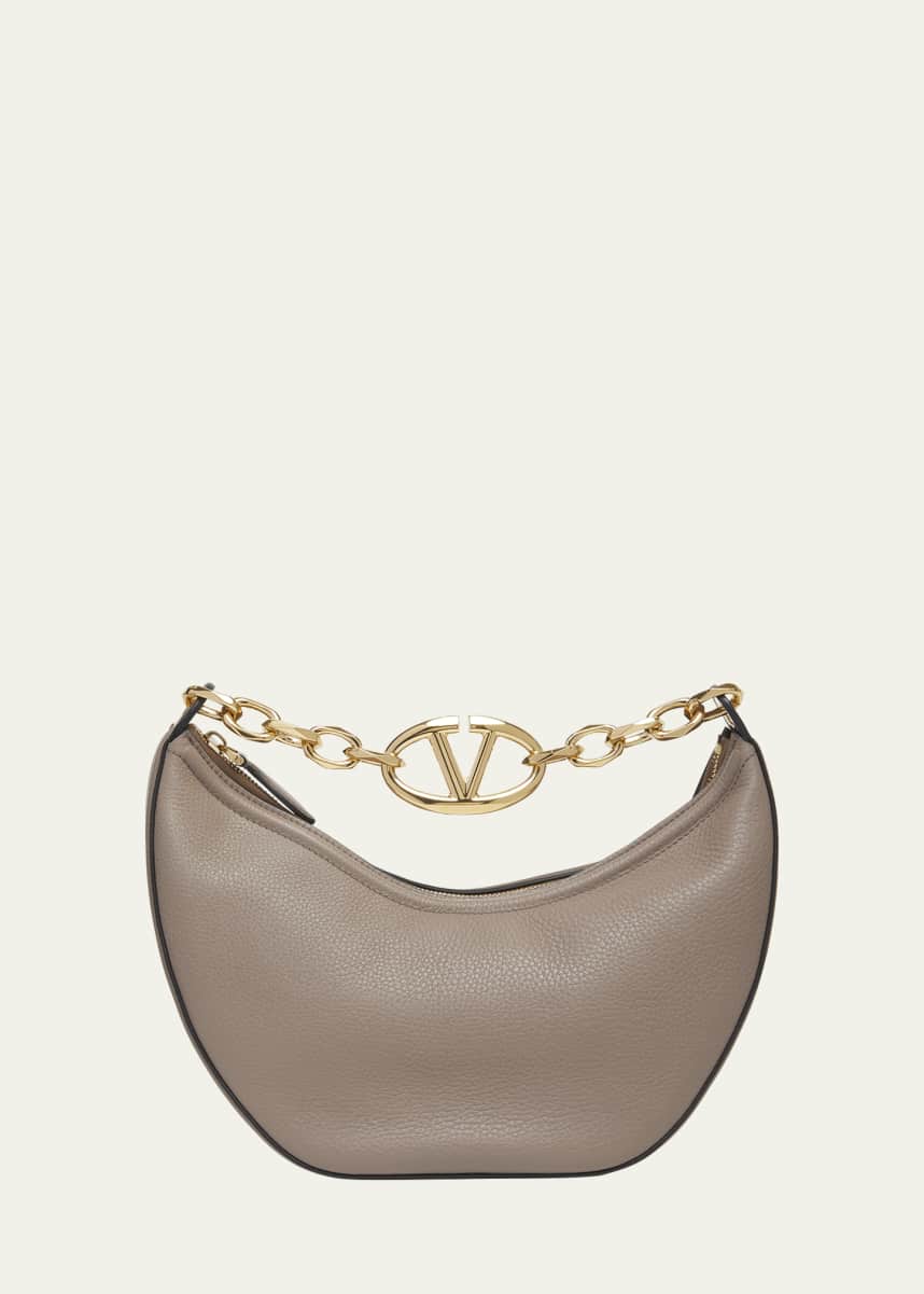 Valentino Garavani Medium VLOGO Moon Leather Hobo Bag
