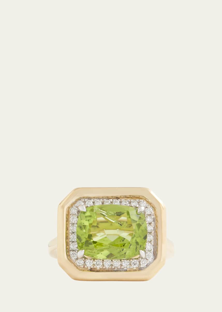 Jamie Wolf 18k Peridot and Diamond Ring