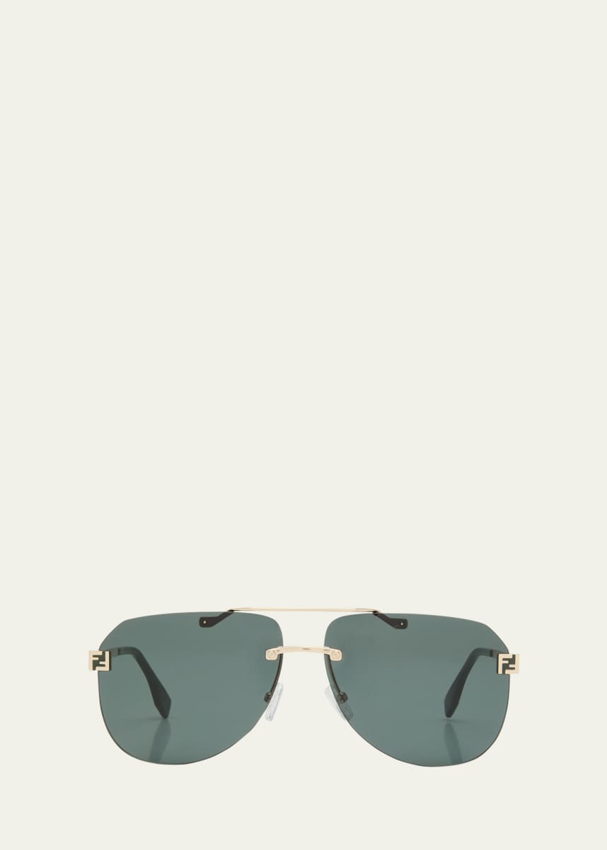 Fendi Men's Sky Monogram Metal Sunglasses