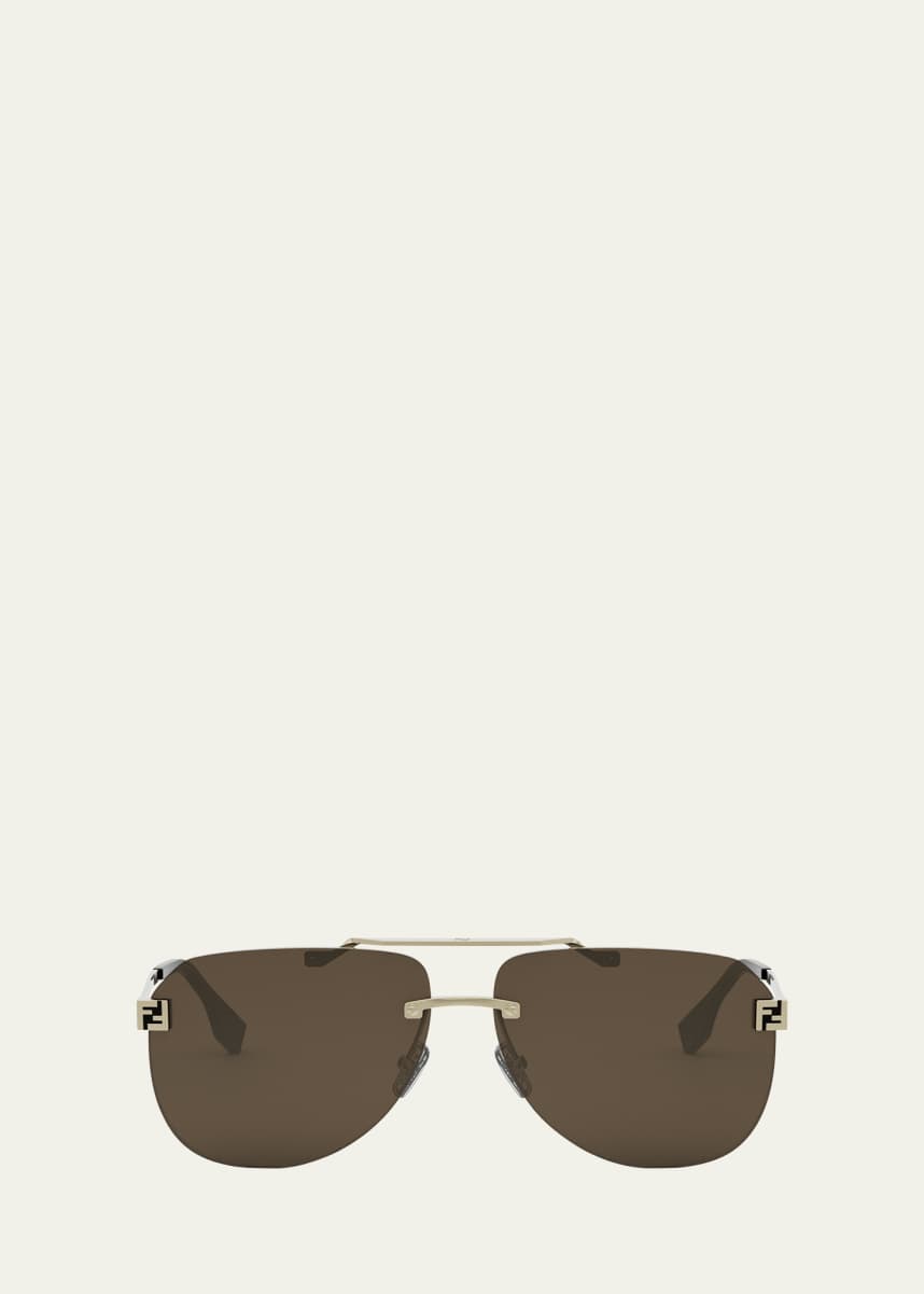 Fendi Men's Sky Monogram Metal Sunglasses