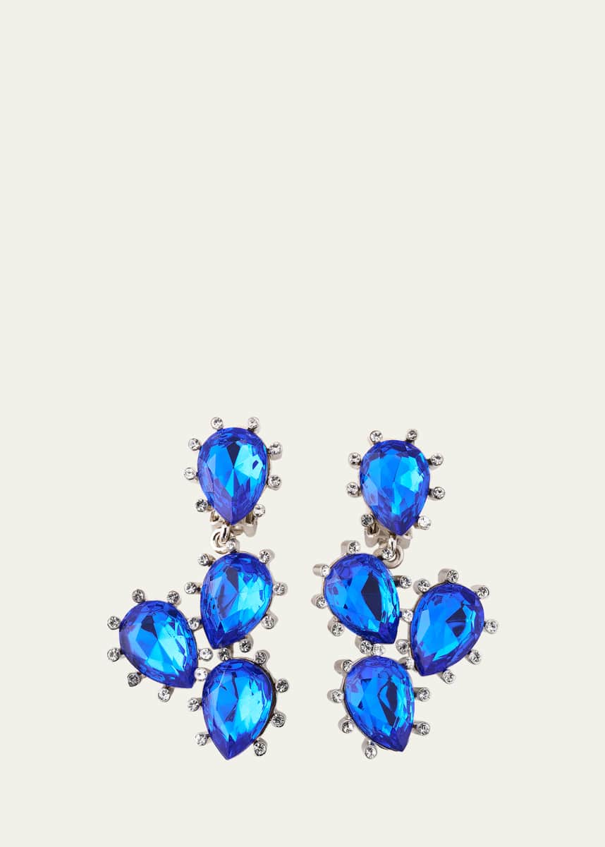 Oscar de la Renta Crystal Cactus Earrings