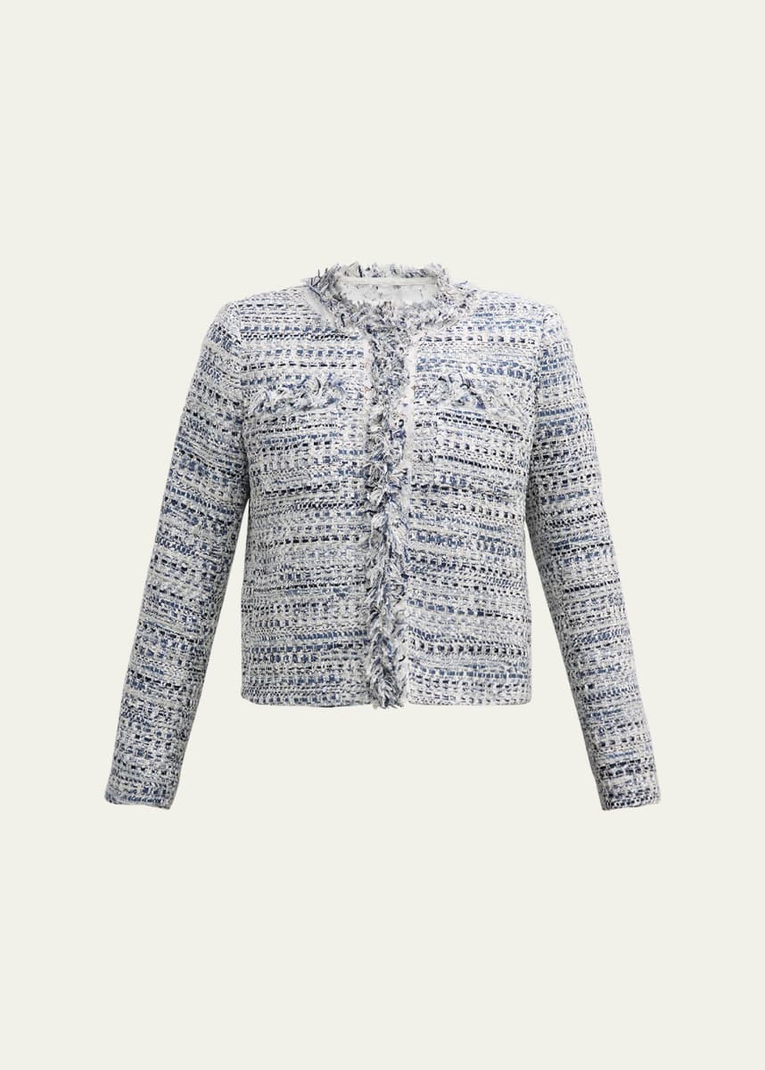 Kobi Halperin Ricki Fringe & Lace-Trim Tweed Jacket
