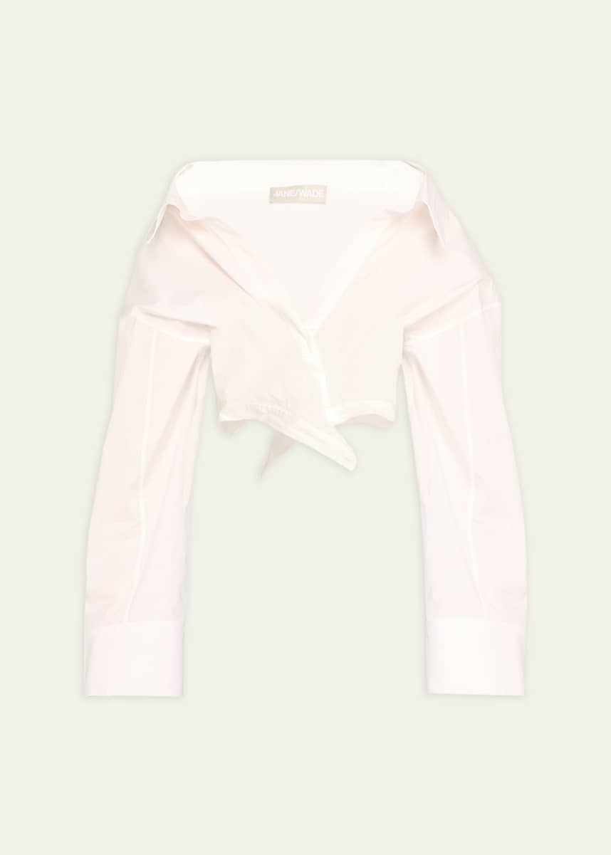 Jane Wade Long-Sleeve Corset Wrap Shirt