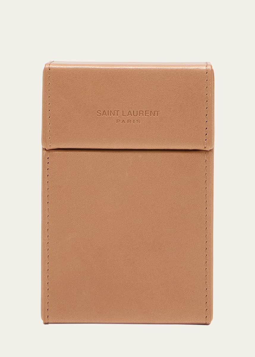 Saint Laurent Men's Leopard-Print Leather Card Holder - Bergdorf Goodman