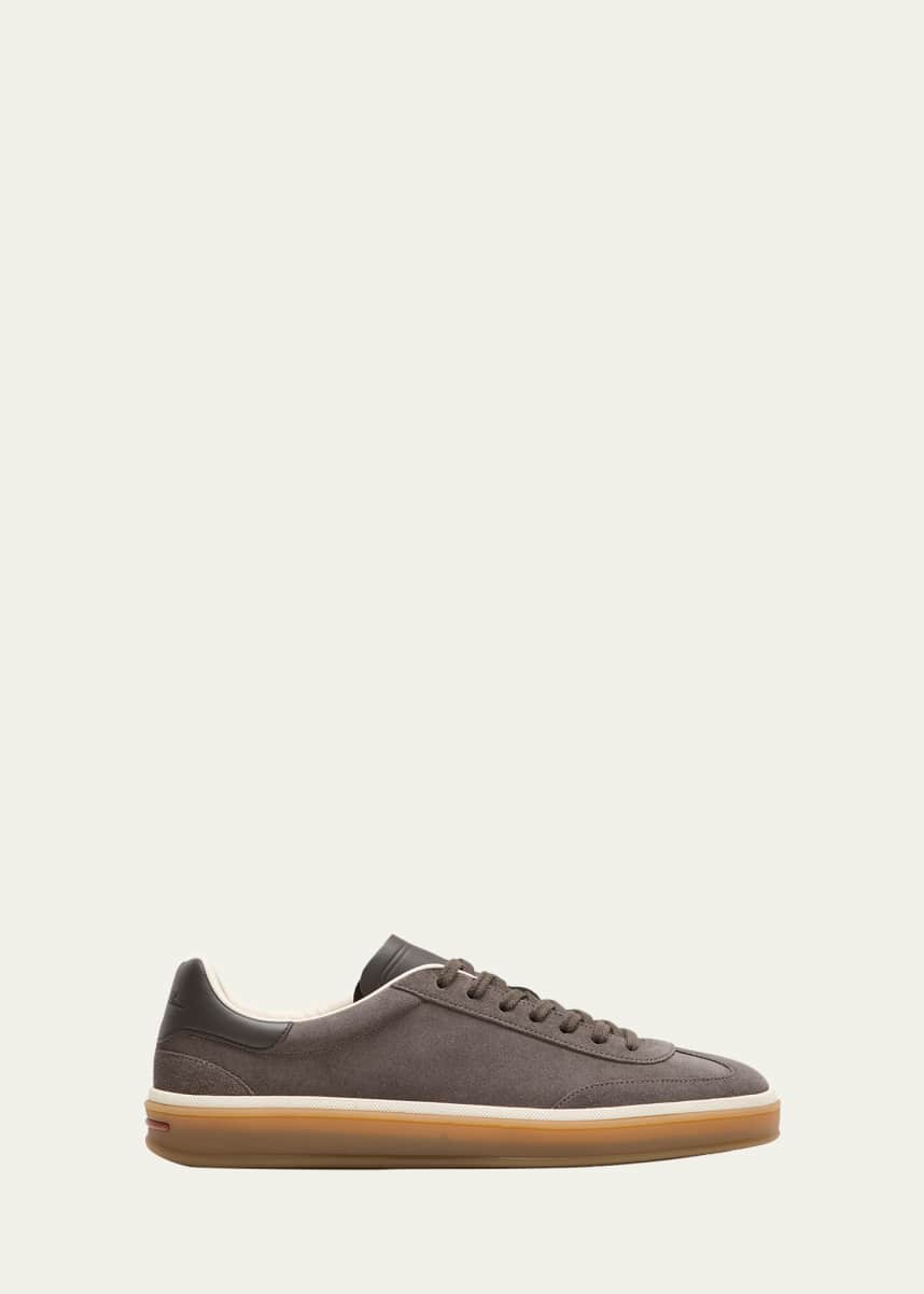 Loro Piana Men's Tennis Walk Suede Low-Top Sneakers