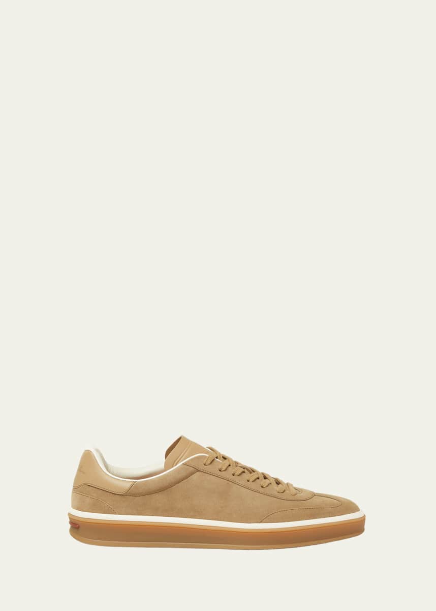 Loro Piana Men's Tennis Walk Suede Low-Top Sneakers