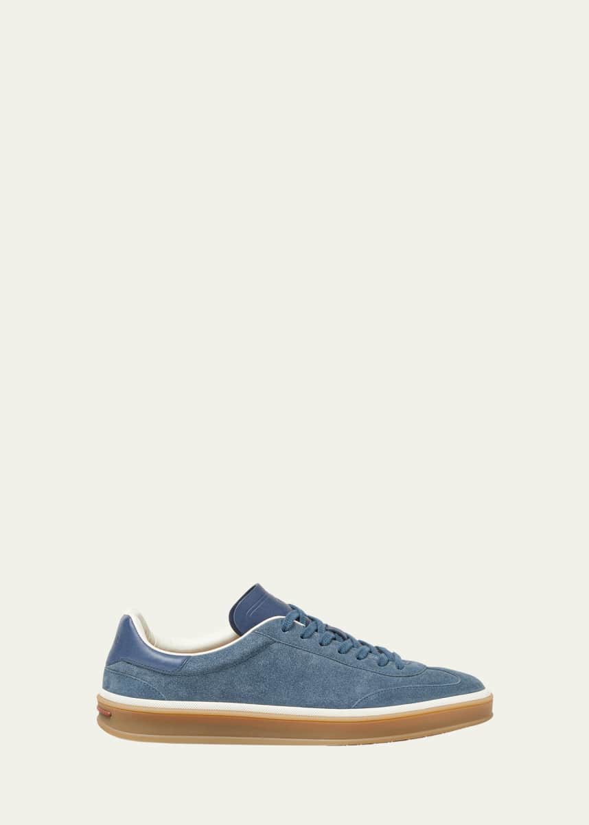Loro Piana Men's Tennis Walk Suede Low-Top Sneakers