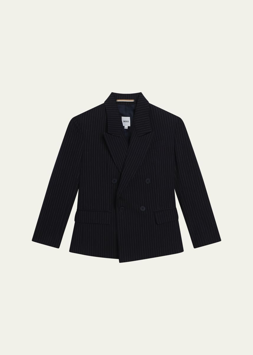 BOSS Boy's Striped Suit Jacket, Size 4-16