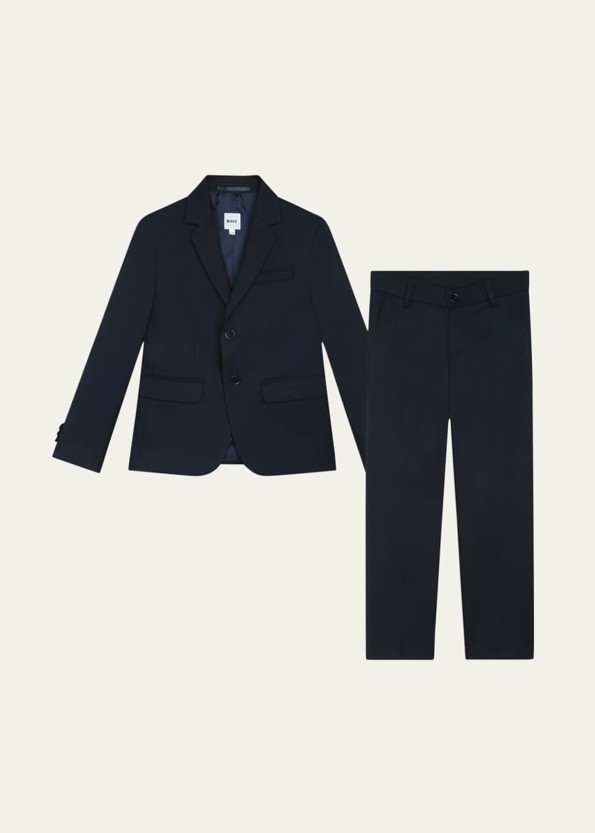 BOSS Boy's Two-Piece Striped Suit, Size 4-16