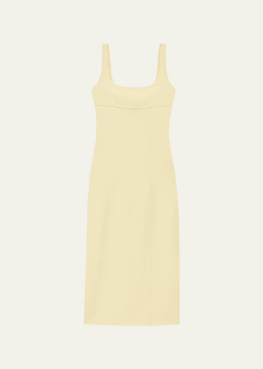 Another Tomorrow Tie-Back Long Sleeveless Sheath Dress