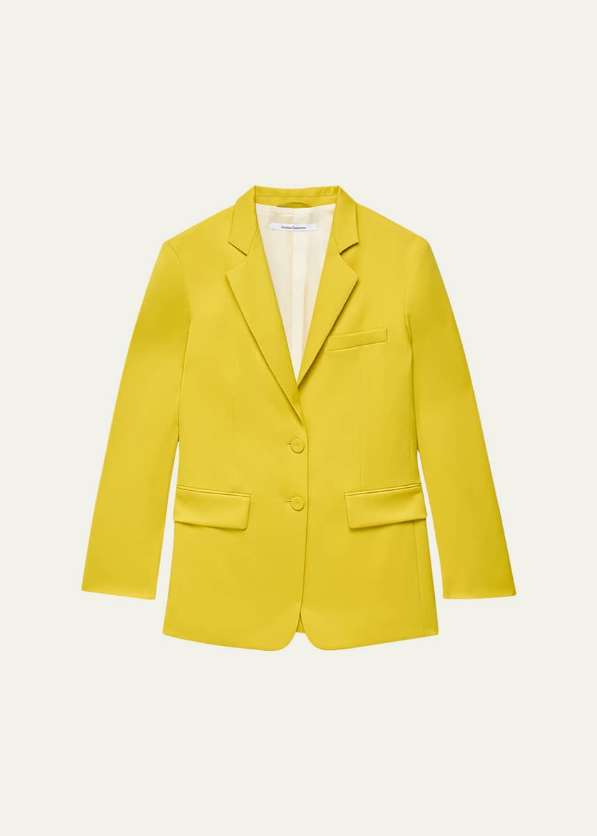 Another Tomorrow Oversized Stretch Wool Blazer