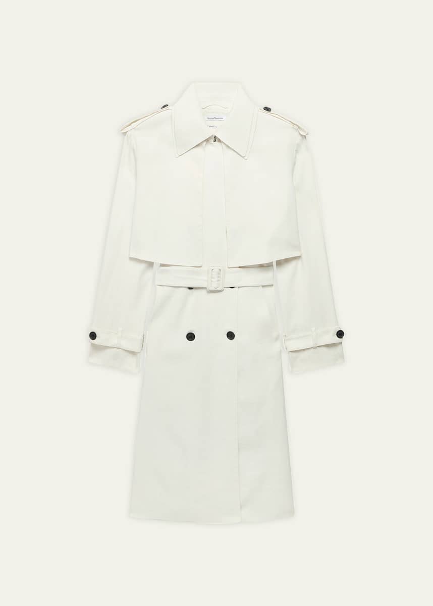 Another Tomorrow Fluid Cropped Trench Coat