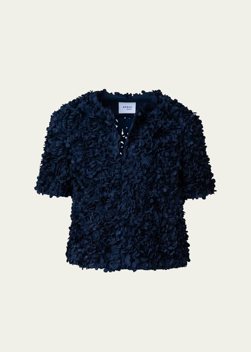 Akris punto Lasercut Floral Short Jacket