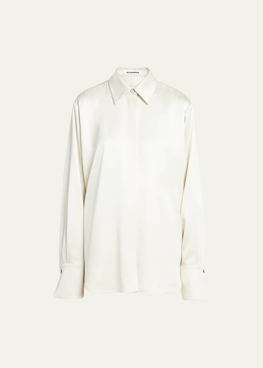 Jil Sander Wide-Cuff Relaxed Button-Front Shirt