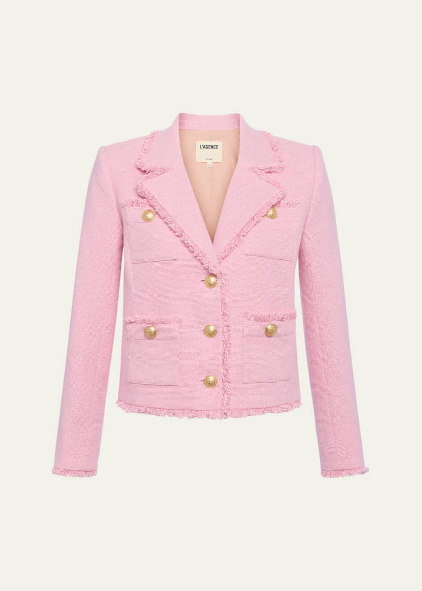 L'Agence Sylvia Metallic Tweed Jacket