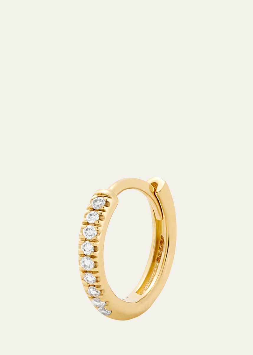 Alison Lou 14K Yellow Gold Pave Diamond Huggie Earring, Single