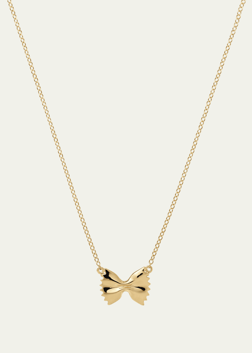 Alison Lou 14K Yellow Gold Bowtie Pasta Station Necklace
