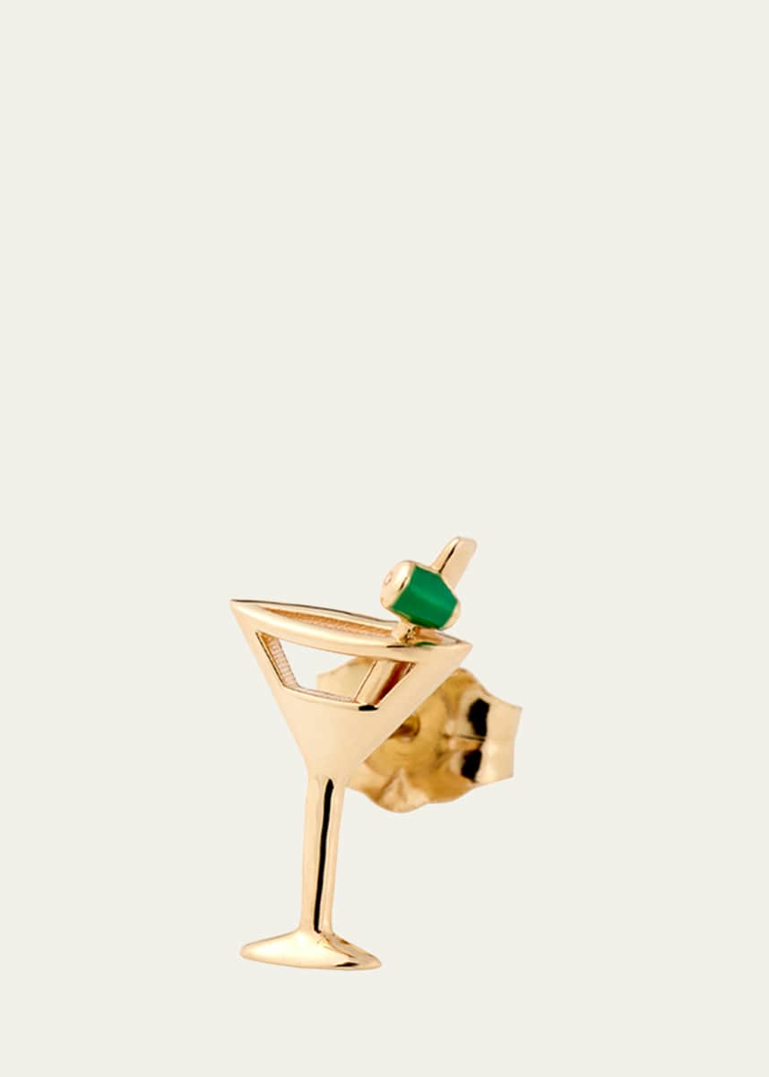 Alison Lou 14K Yellow Gold Martini Stud Earring, Single