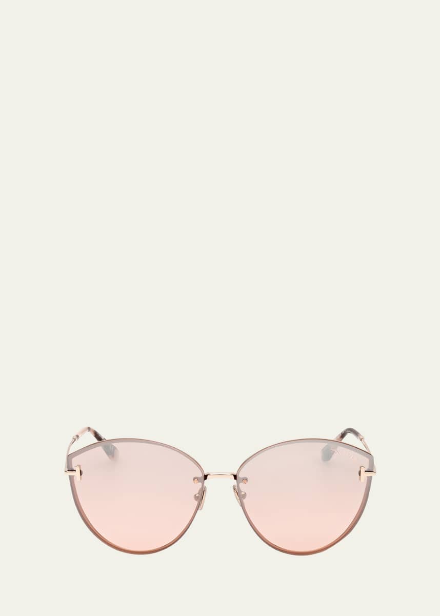 TOM FORD Evangeline Metal Cat-Eye Sunglasses