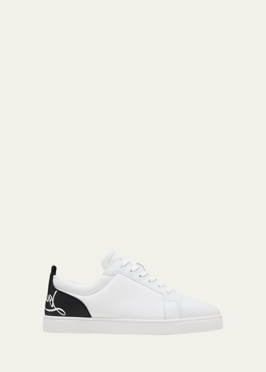 Christian Louboutin Men's Fun Louis Junior Low-Top Leather Sneakers