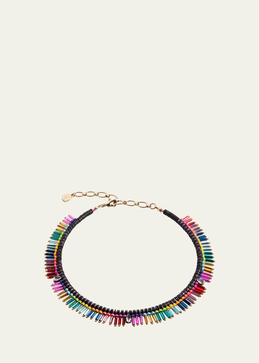 Elsie Frieda On The Fringe Necklace in Lite Brite