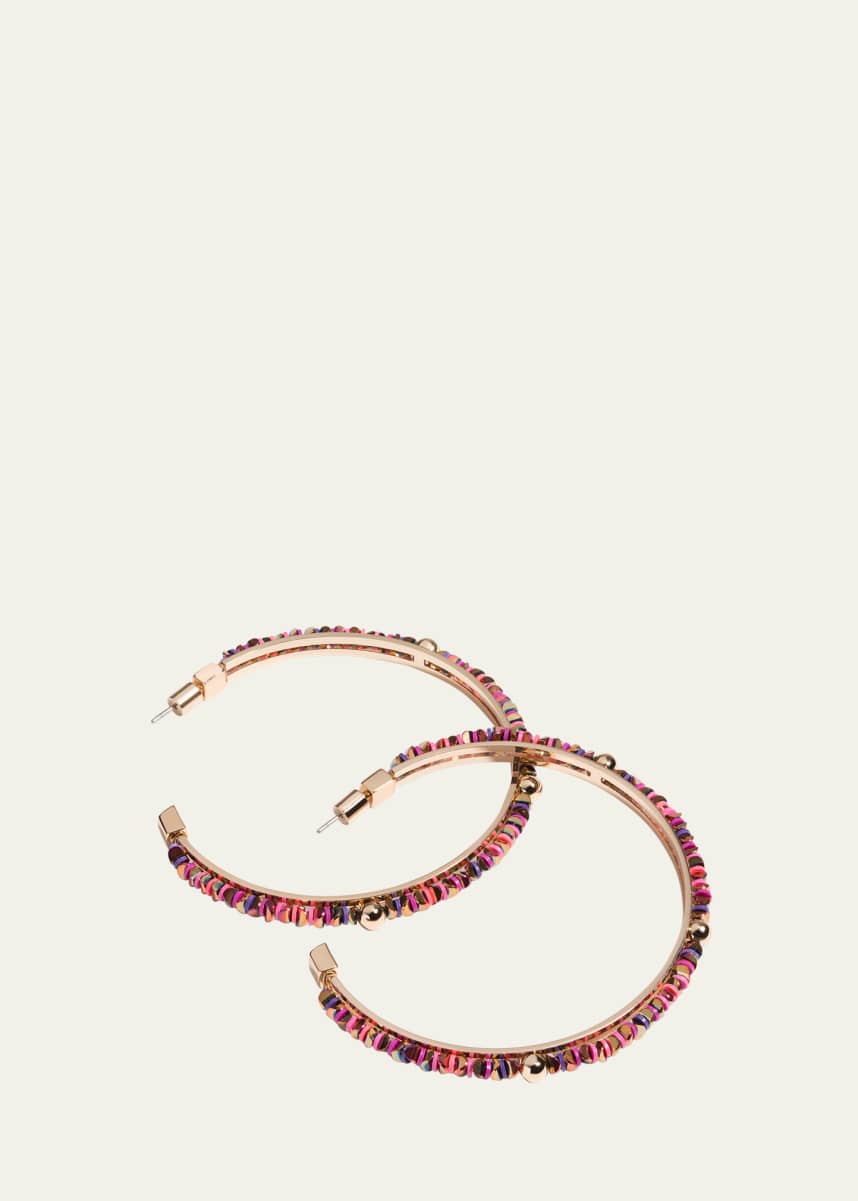 Elsie Frieda Everyday Ball Hoop Earrings in Crimson Light