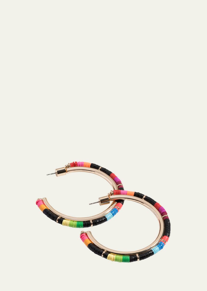 Elsie Frieda Mini Anguilla Hoop Earrings with Heishi Beads