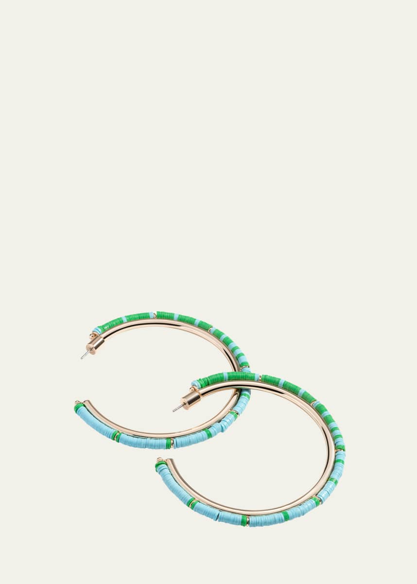 Elsie Frieda Anguilla Hoop Earrings with Heishi Beads