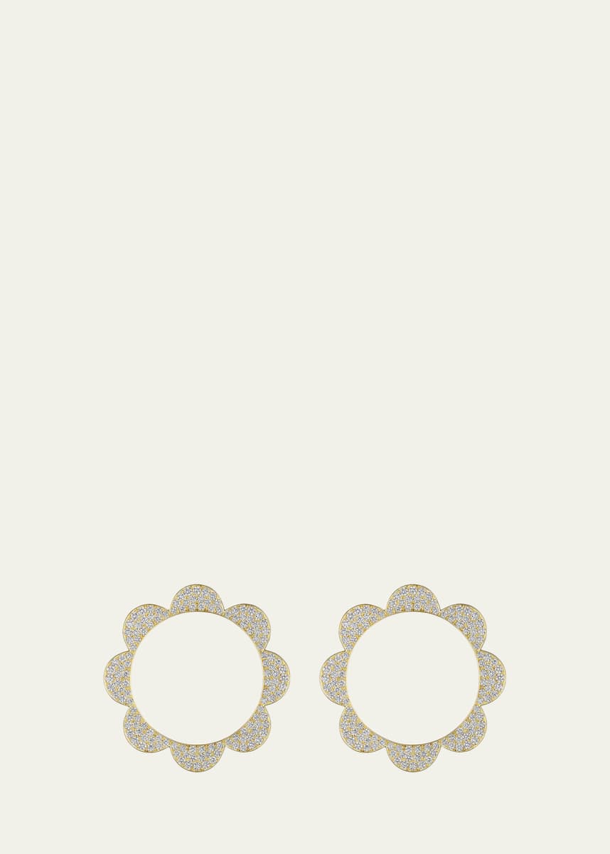 CADAR 18k Gold Medium Bloom Triplet Diamond Stud Earrings
