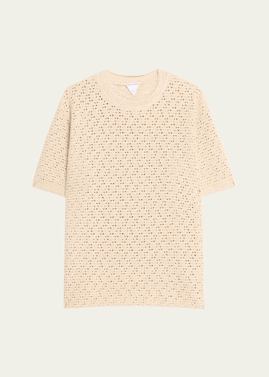 Bottega Veneta Men's Paper Textured Knit T-Shirt