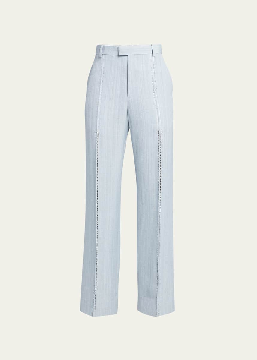 Bottega Veneta Men's Grainy Open Stitch Trousers