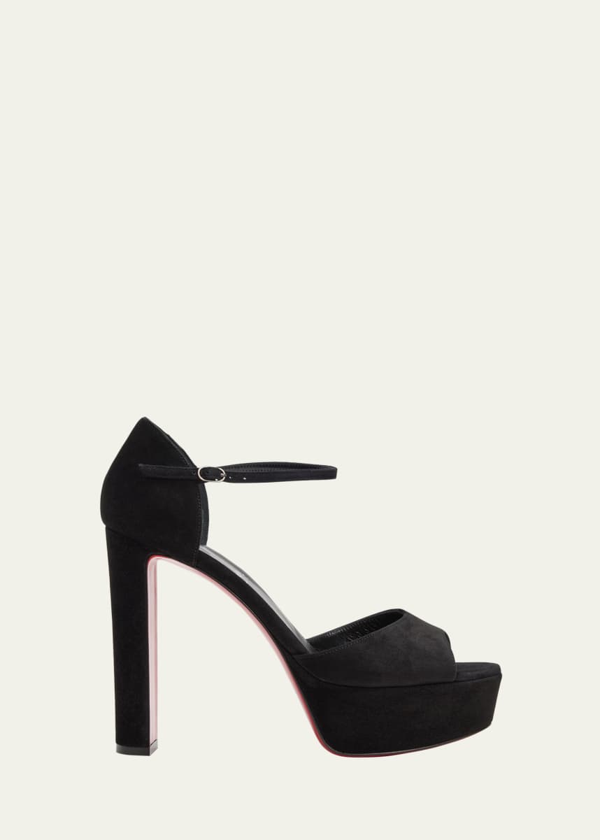 Christian Louboutin Sandaloo Suede Red Sole Platform Sandals