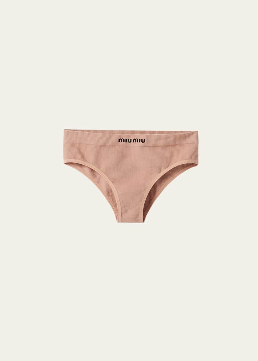 Miu Miu Logo-Band Seamless Regular Briefs