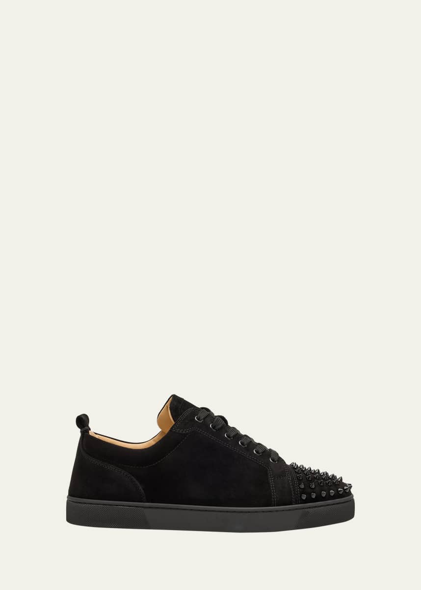Christian Louboutin Men's Louis Junior Spikes Leather Low-Top Sneakers
