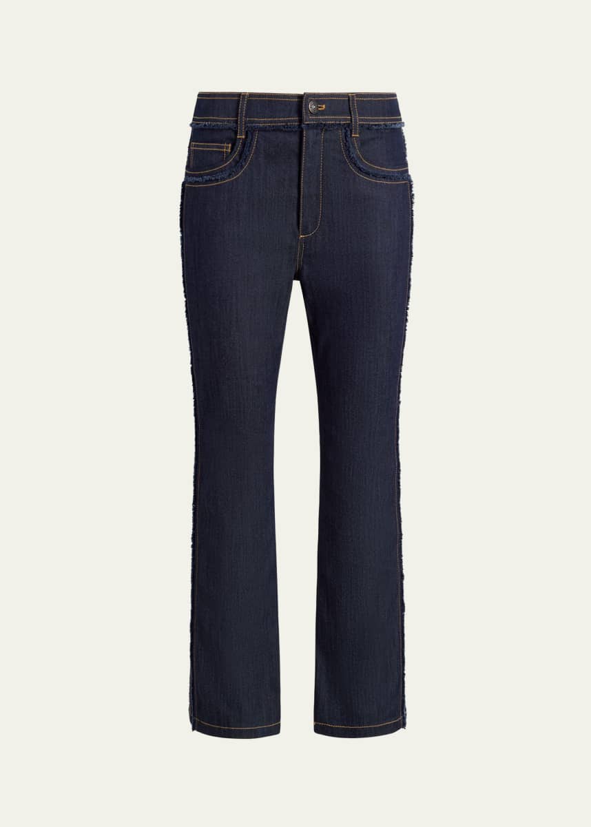 Cinq a Sept Sallie Piped Cropped Bootcut Denim Pants