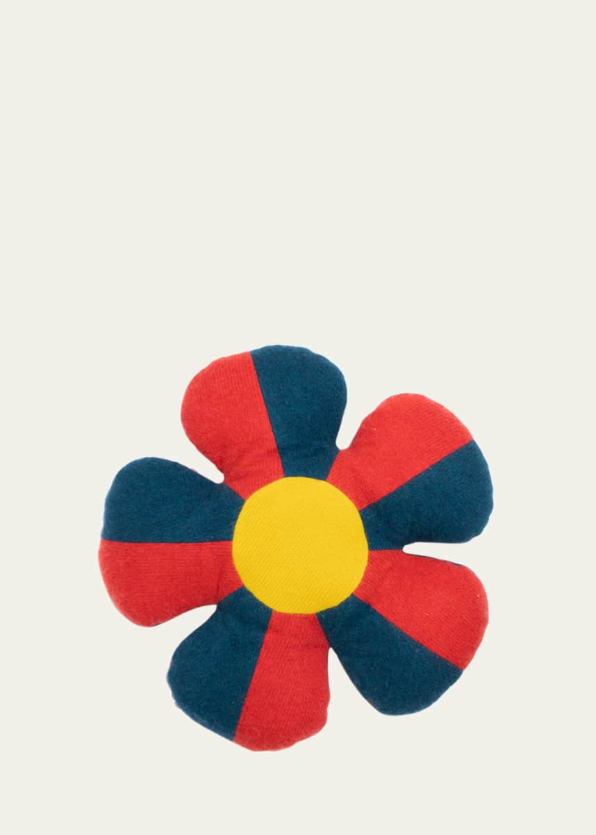 The Elder Statesman Flower Colorblock Cashmere Pillow, 21" Round