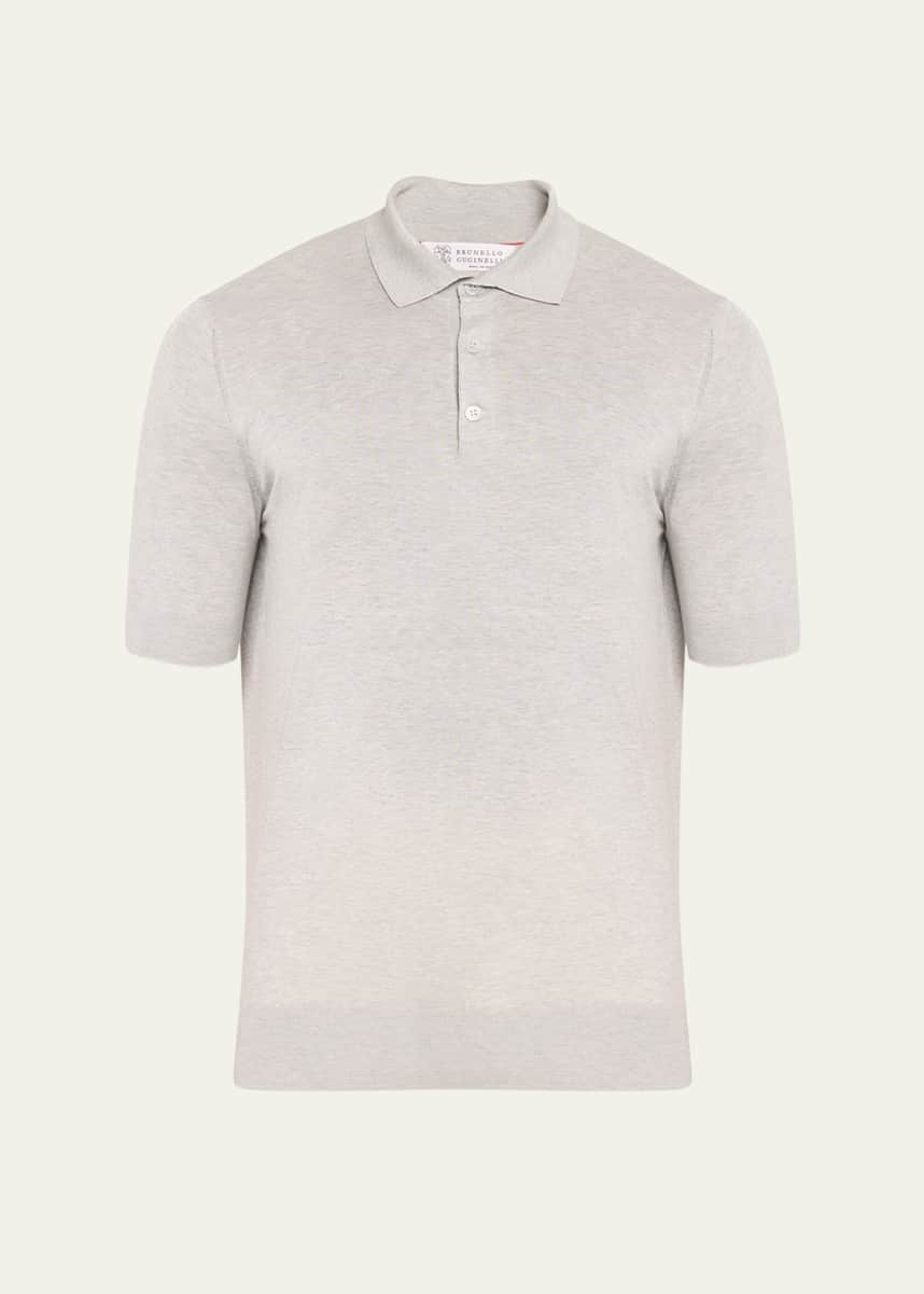 Brunello Cucinelli Men's Cotton-Silk Polo Shirt