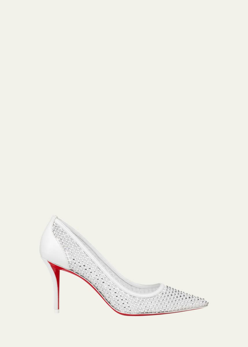 Christian Louboutin Apostropha Mesh Strass Red Sole Pumps