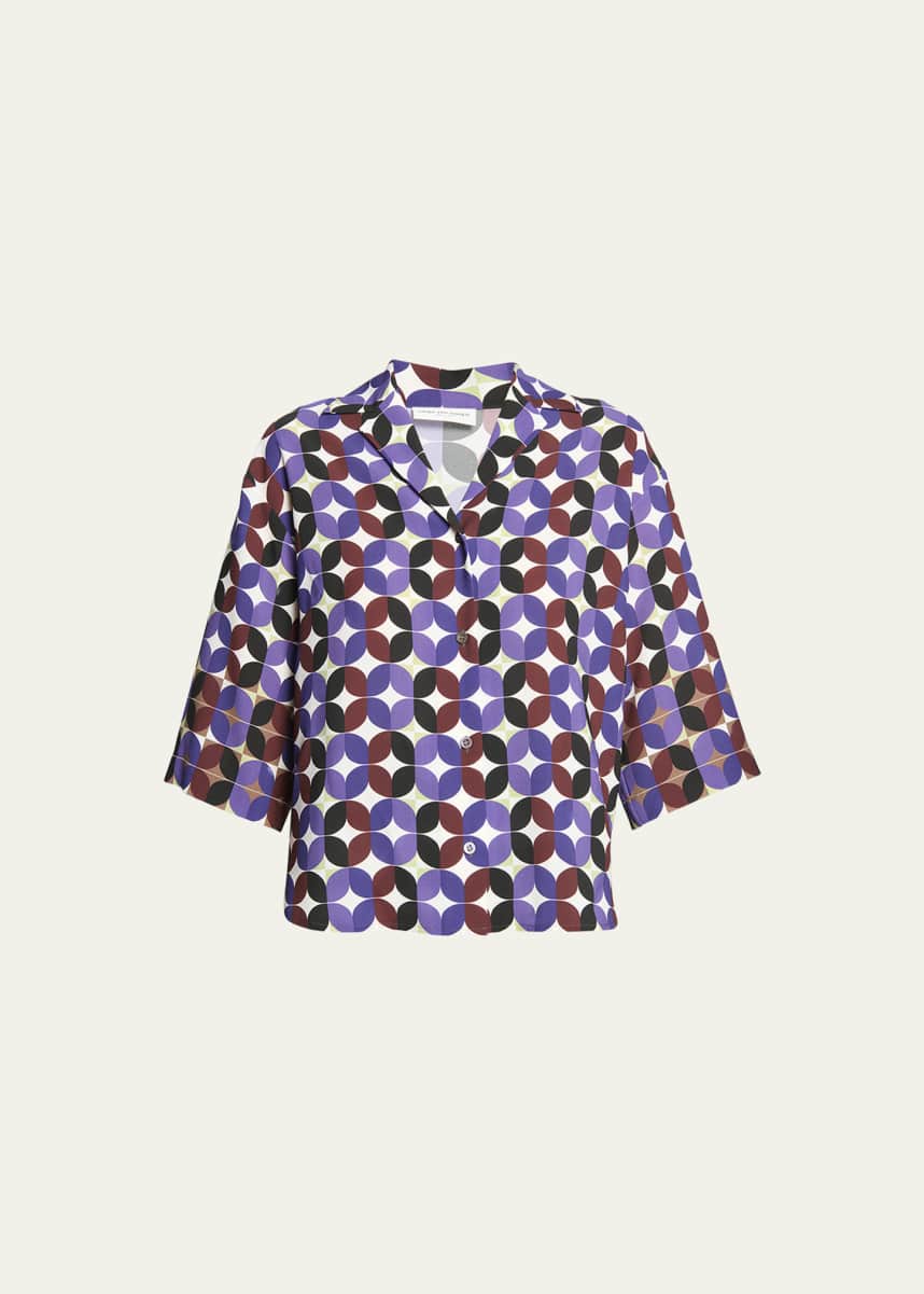 Dries Van Noten Cala Printed Button-Front Shirt