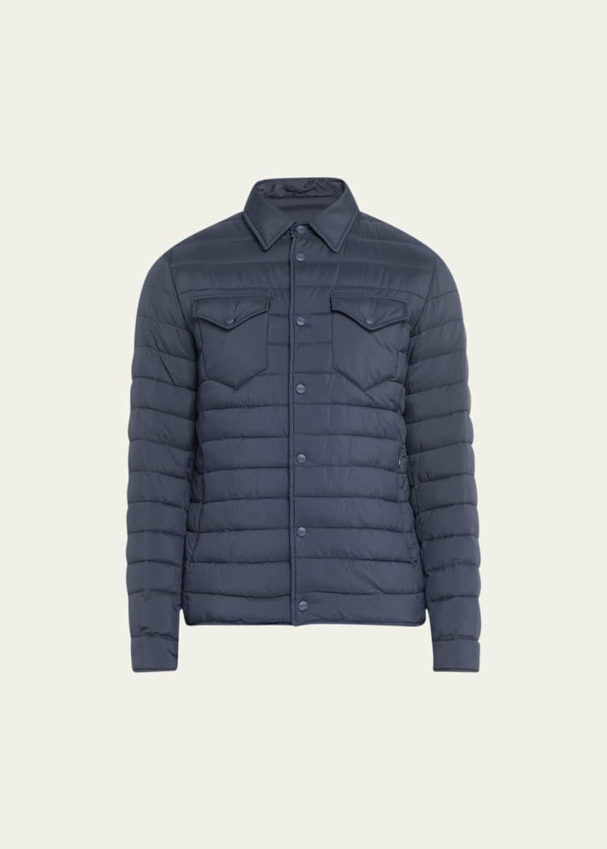 Herno Men's Padded Nylon Snap-Front Overshirt